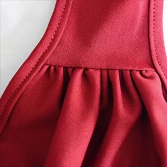 Red Off Shoulder W/Skirt Two Piece - Picture 3 of 5